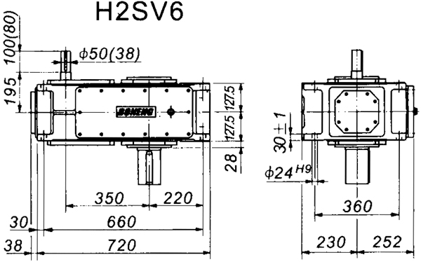 H2SV系列外型及安裝尺寸圖