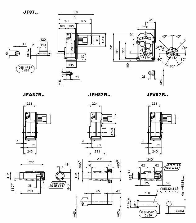 JF系列減速電機(jī)(GB10095-88)